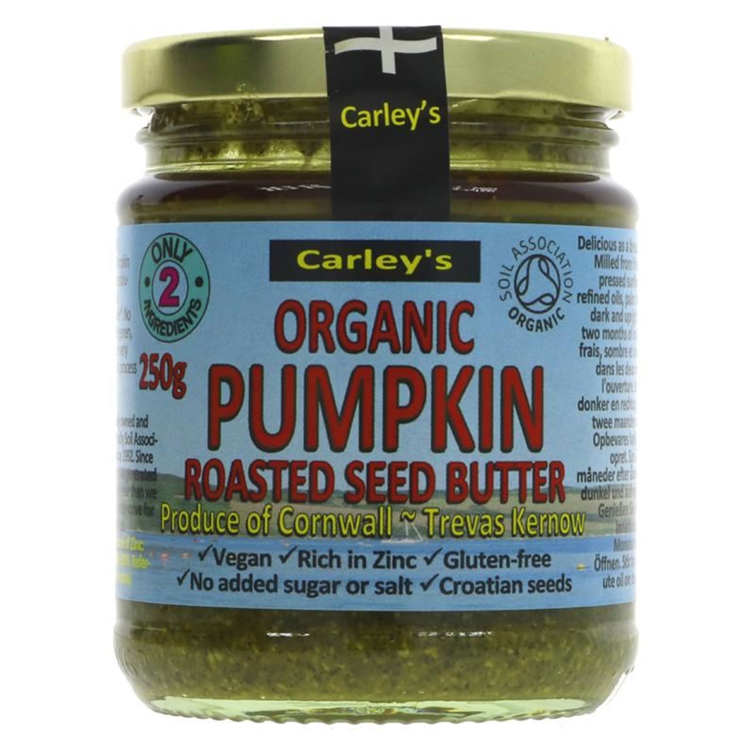 Carley's Organic Sunflower Seed Butter – Crema Di Semi Di Girasole Biologica, 250g – Senza Sale, Spalmabile, Fonte Di Proteine Vegetali