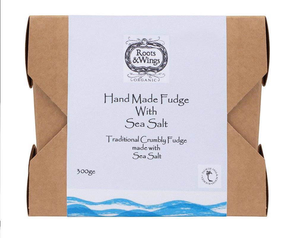 Roots & Wings Organic Hand Made Fudge with Sea Salt 300g