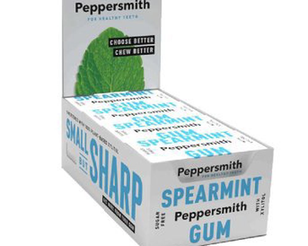 Peppersmith spearmint dental chewing gum