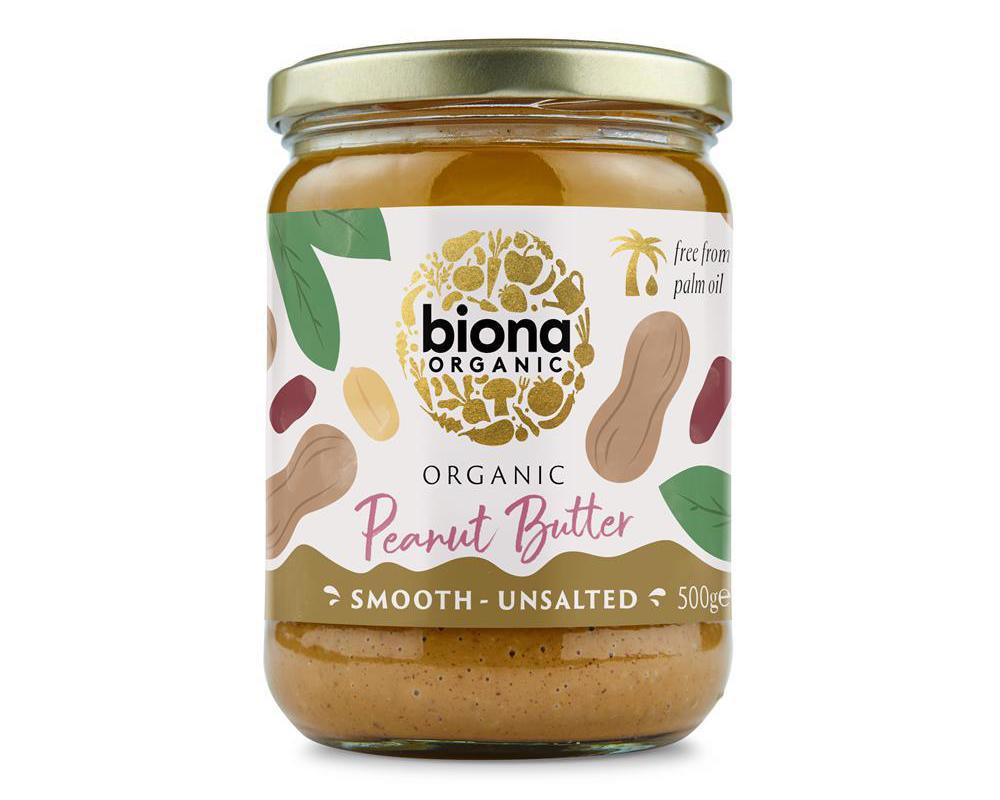 Biona Organic Peanut Butter Smooth Unsalted 500g