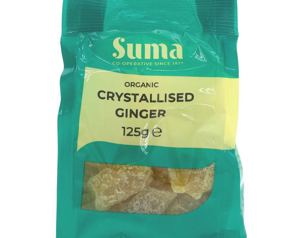 Ginger - crystallised (organic ) 125g