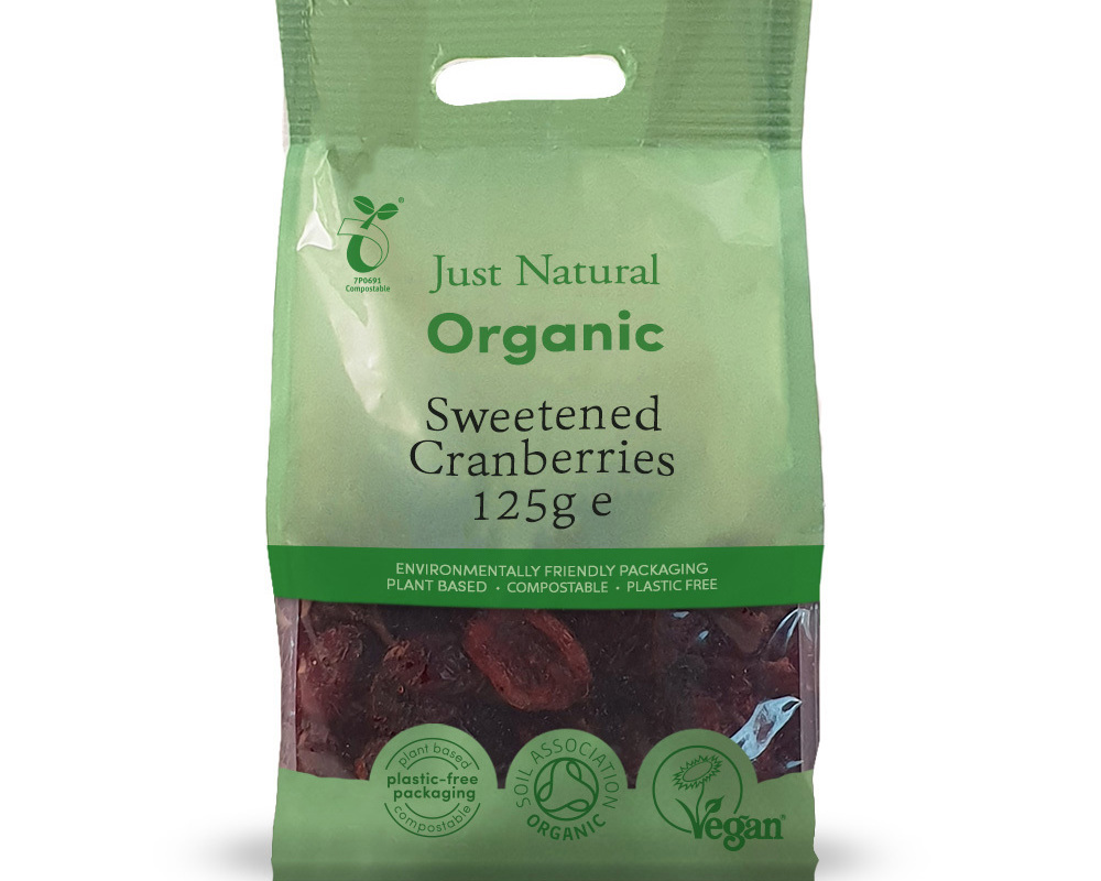 Organic Sweetened Dried Cranberries - 125g