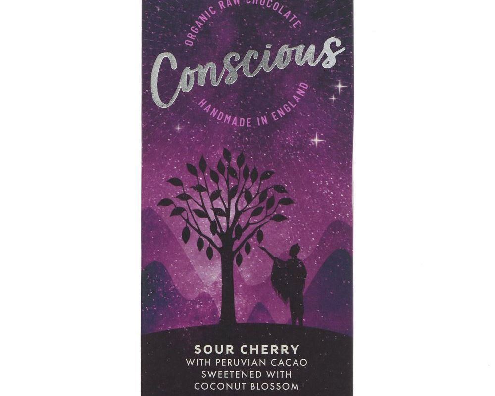 Conscious Sour Cherry Raw Chocolate Bar