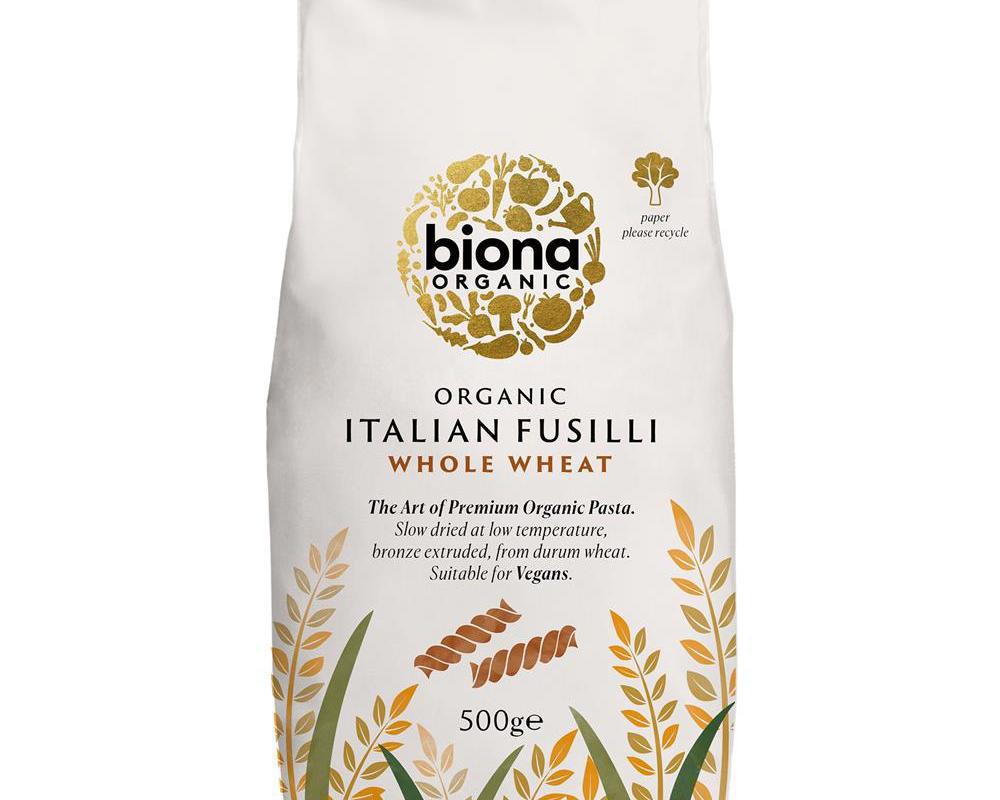 Organic Wholewheat Fusilli Pasta 500g