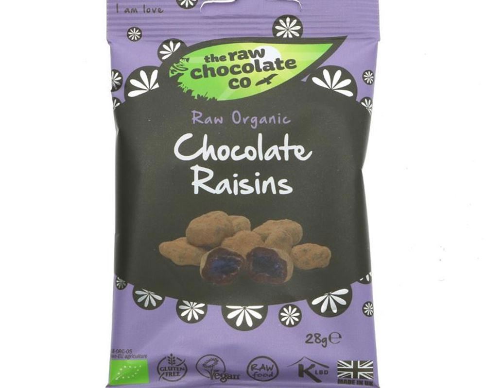 (Raw Chocolate Co) Chocolate Coated - Raisins 28g