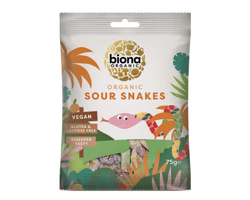 Organic GF Sour Snakes 75g