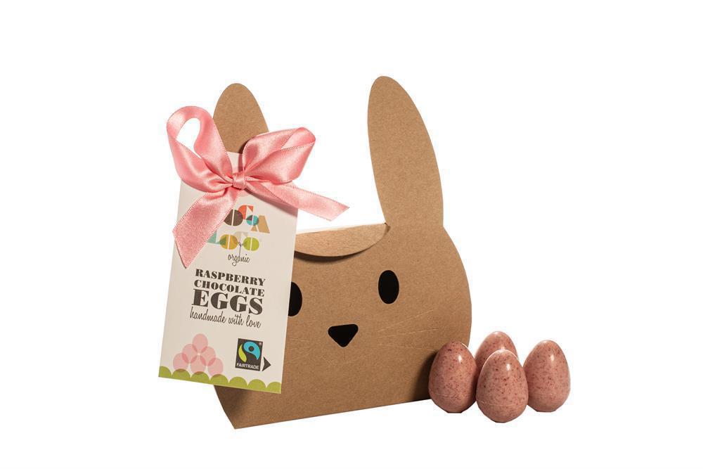 Organic White Chocolate & Raspberry Mini Eggs 140g