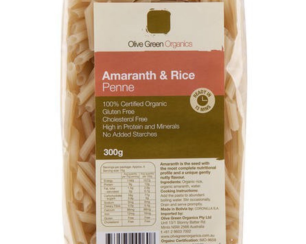 Pasta Organic (Gluten-Free): Penne : Amaranth & Rice - OG