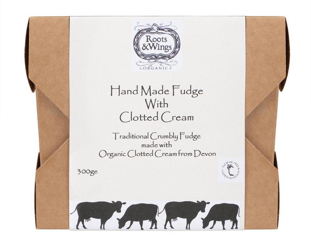 Roots & Wings Organic Hand Made Fudge with Clotted Cream 300g