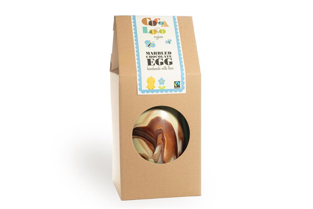 Organic Marbled Chocolate Egg Filled With Milk Buttons 225g