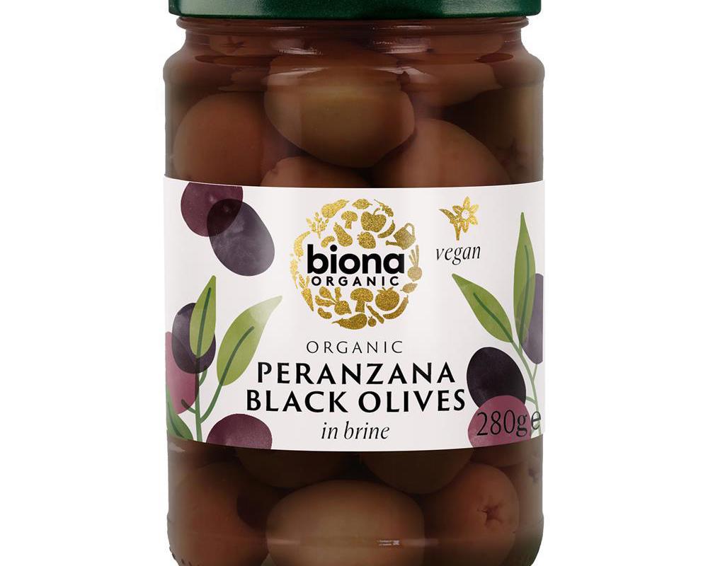 Biona Peranzana Black Olives in Brine Organic 280g