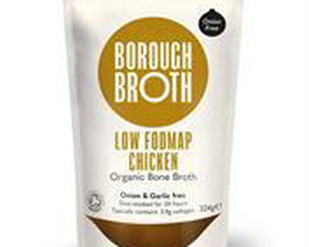 Borough Broth chicken bone broth 100% Organic Low FODMAP Chicken Bone Broth 324g