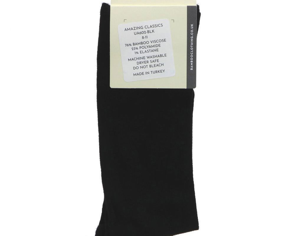 Socks Bamboo Black - Size 7-11 (Bam)