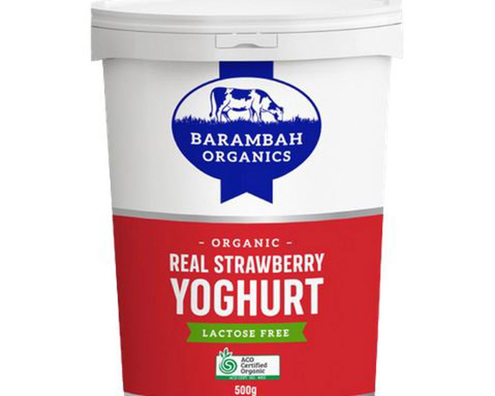 Yoghurt Organic: Lactose Free, Strawberry - BO (Esky Required)