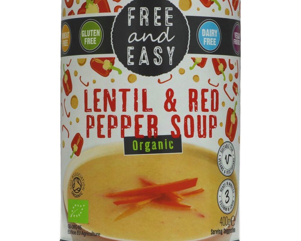 Free & Easy Lentil & Red Pepper Soup