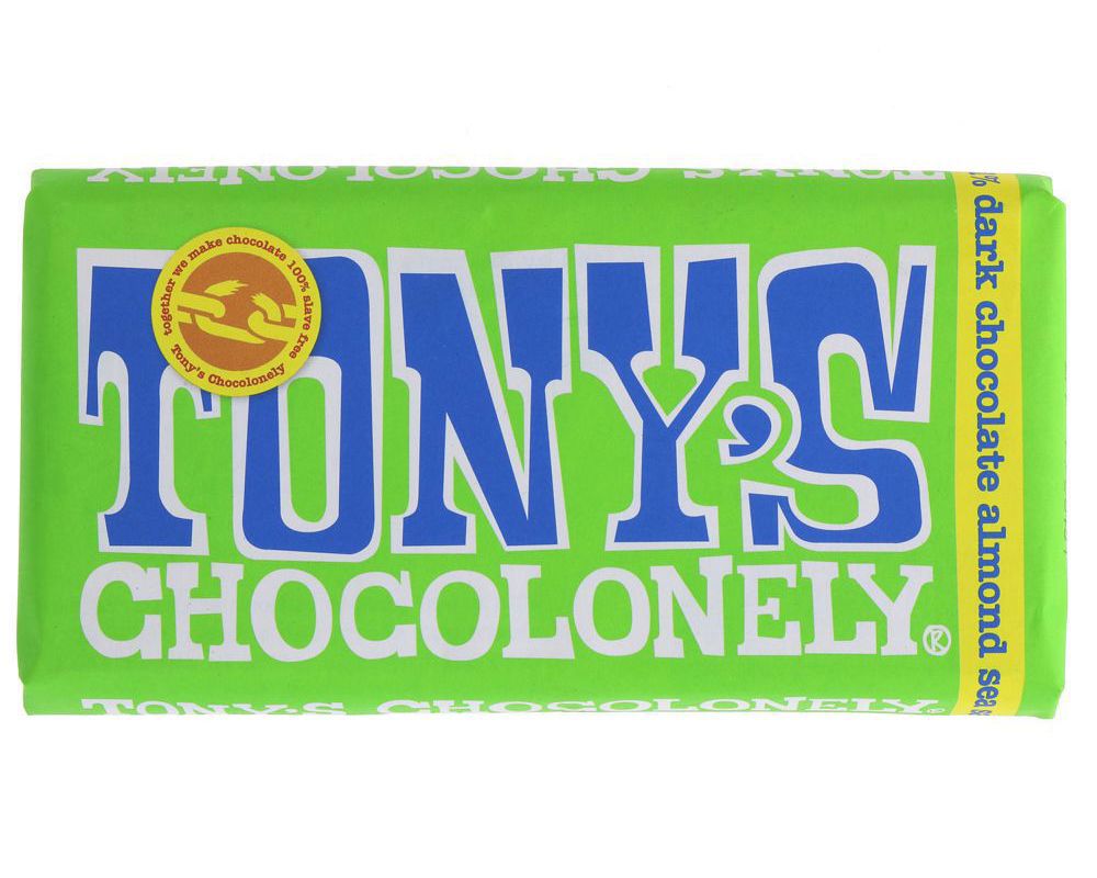 Tony's Chocoloney Dark Chocolate Almond Sea Salt 180g