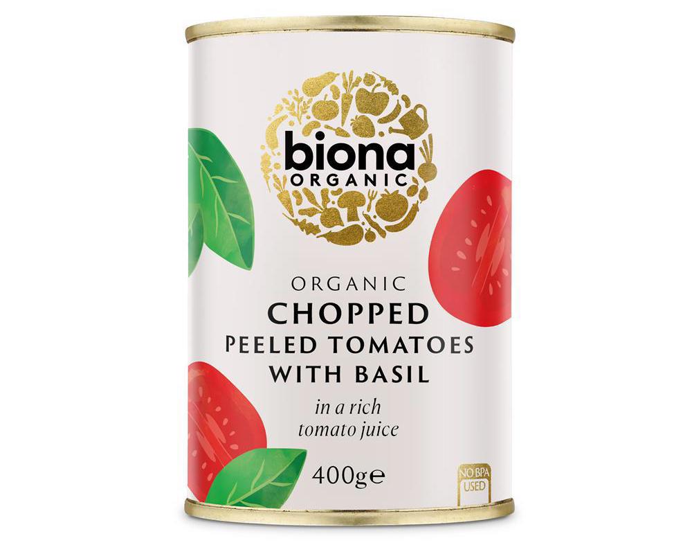 Organic Chopped Tomatoes with Fresh Basil 400g