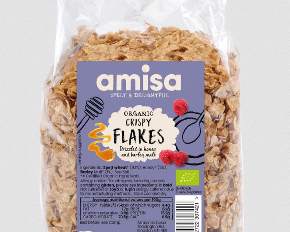 Amisa Organic Crispy Spelt Flakes with Honey