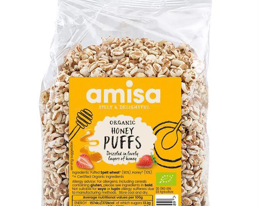 Amisa Organic Spelt honey Puffs with Honey 200g