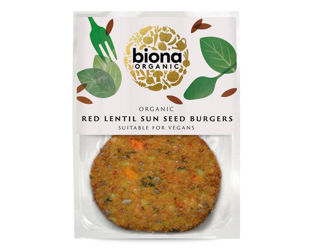 Organic Red Lentil Sun Seed Burgers 160g