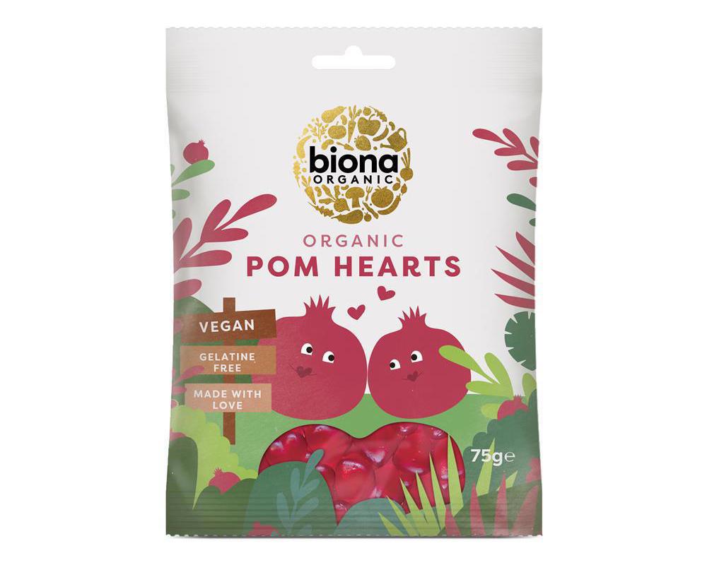 Organic Vegan Pomegranate Hearts 75g