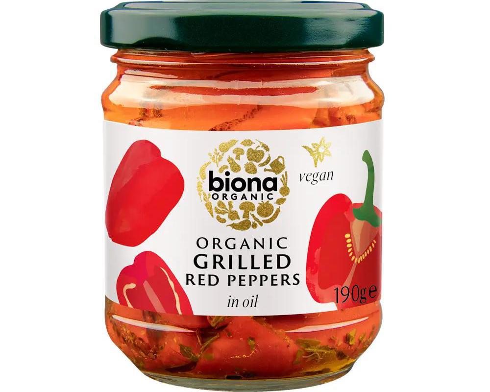 Grilled Red Peppers in Oil - Organic