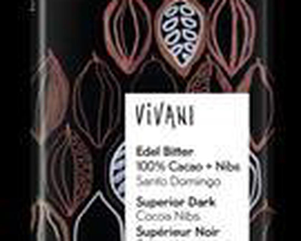 Vivani Dark 100+ Chocolate with Cocoa Nibs Vegan Organic 80g