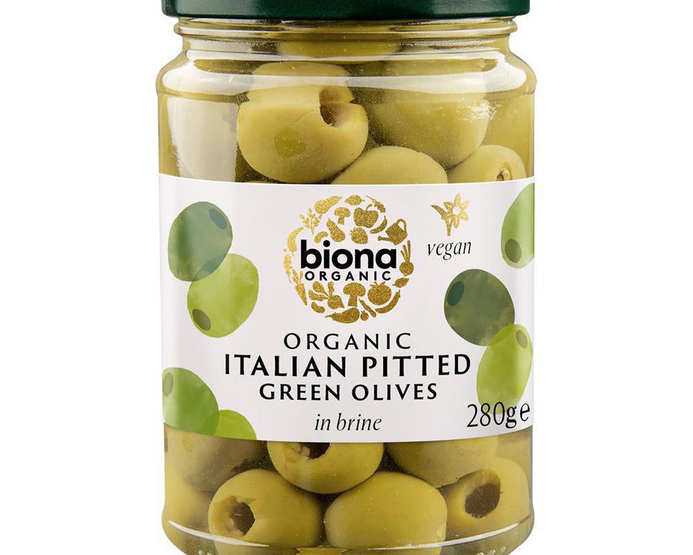 Biona Pitted Green Olives in Brine Organic 280g