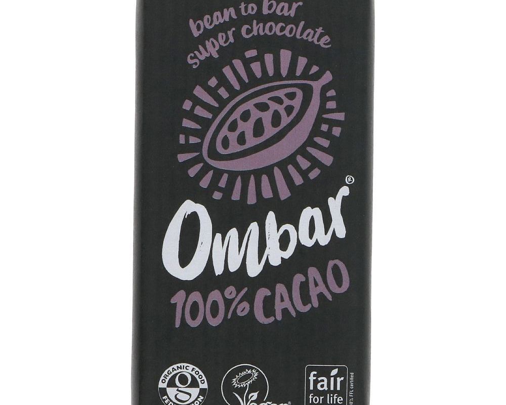 Ombar Chocolate 100% Cacao Chocolate Bar