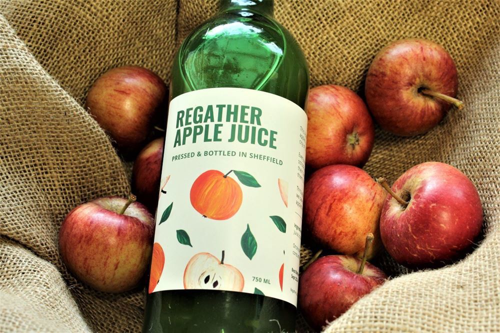 Regather Apple Juice, 100%, Hand pressed in Sheffield.