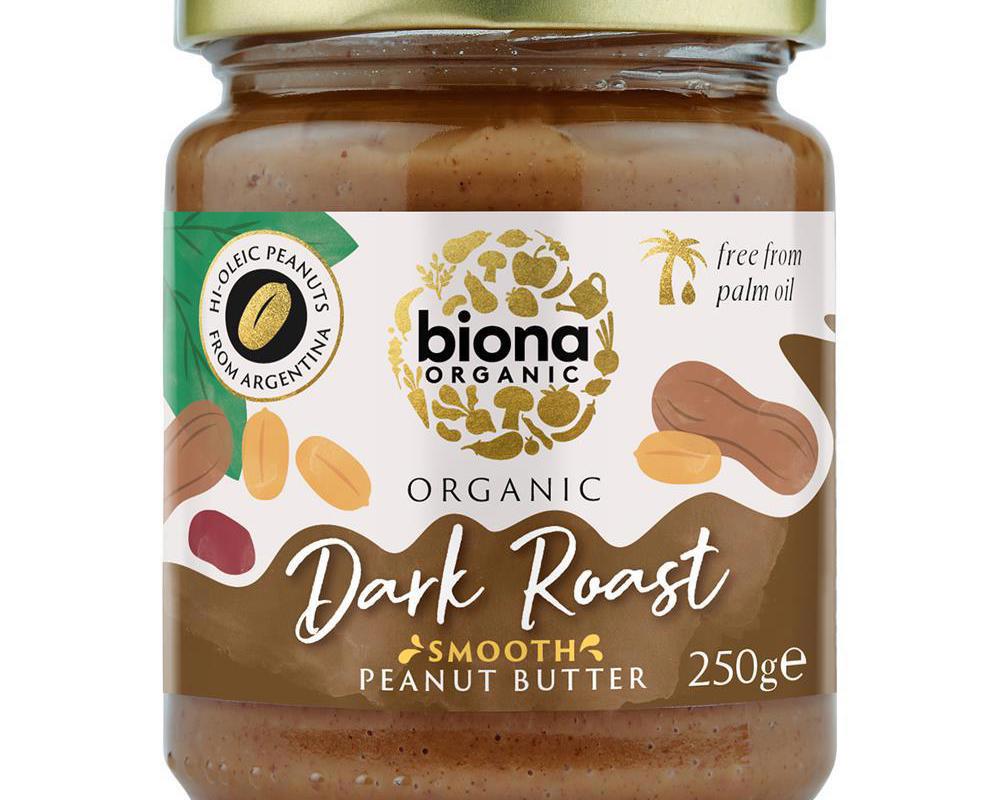 Biona Hi Oleic Dark Roast Peanut Butter Organic Smooth 250g