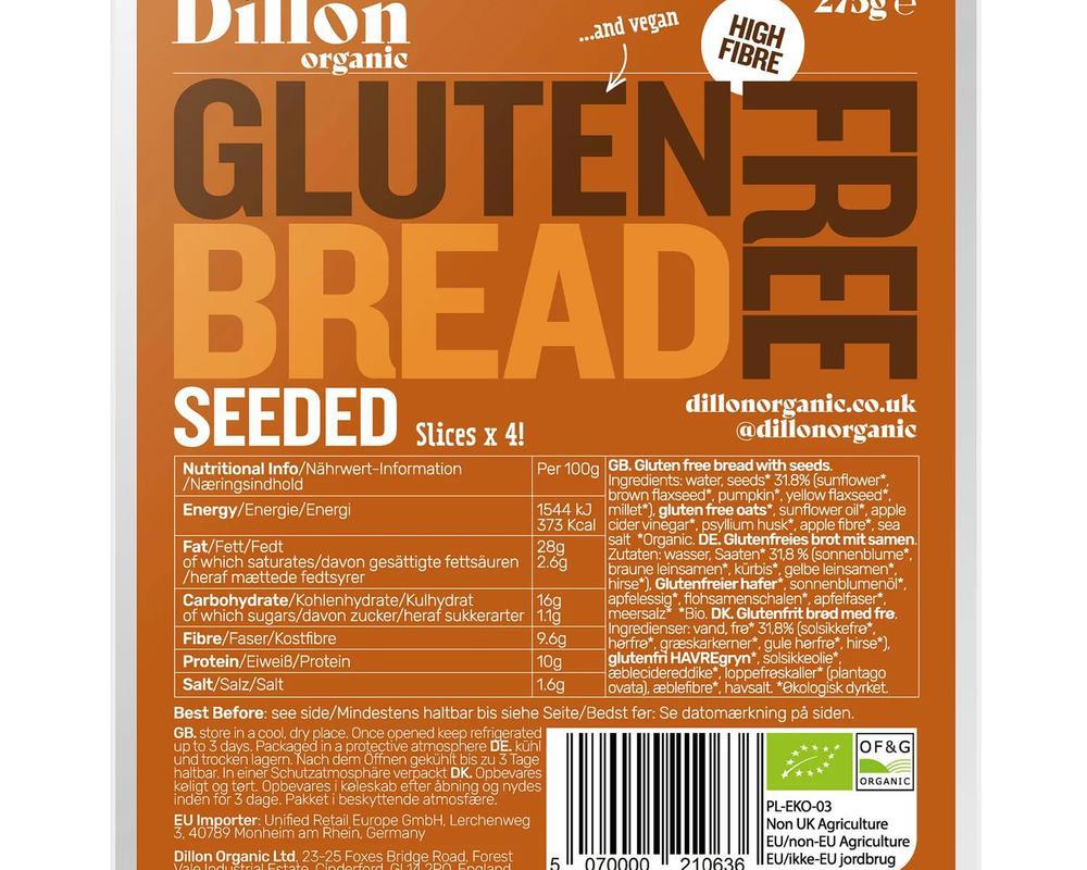 Dillon Gluten Free Bread Seeded