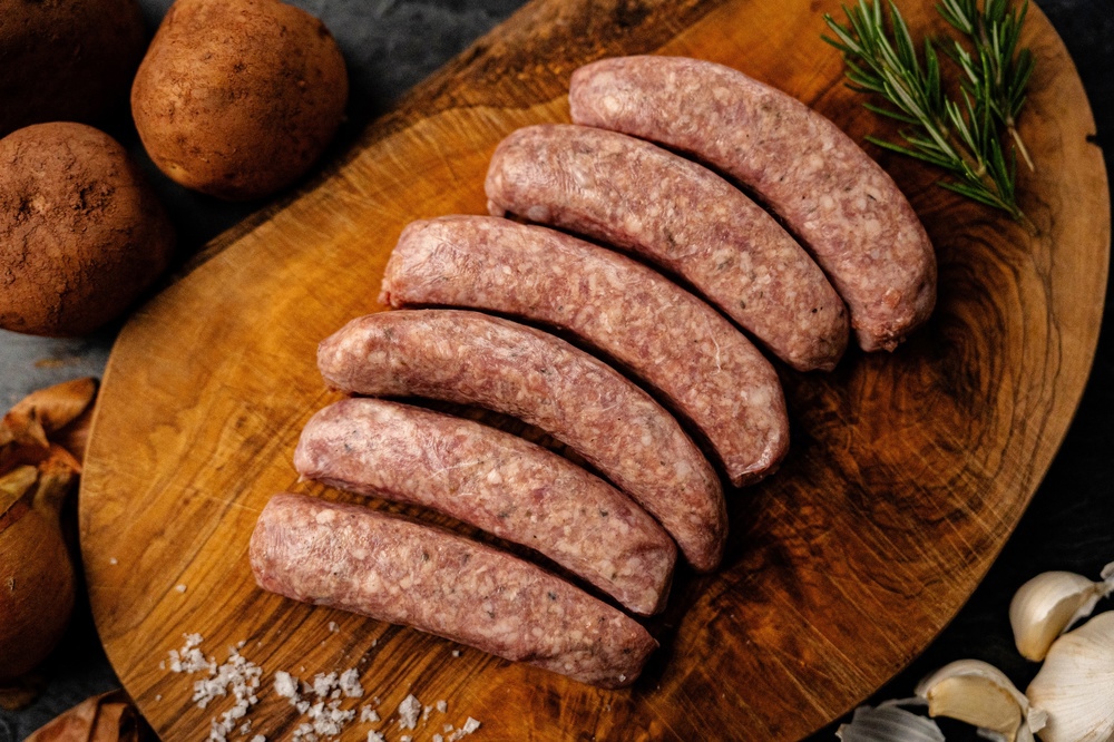 Organic Old English Sausages - Pack of 6 (approx 500g) (frozen)