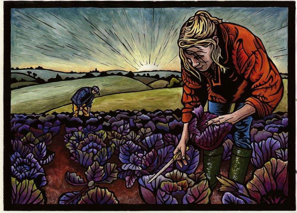 Card - Red Cabbage Harvest