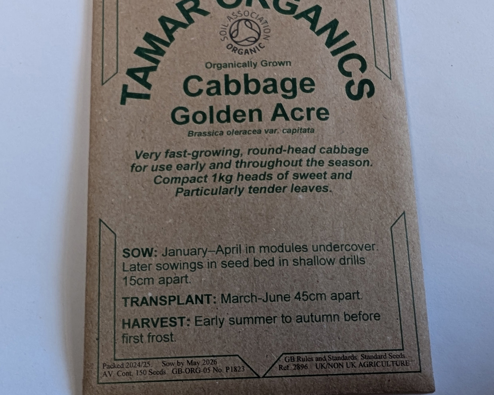 (Seeds) Cabbage - Goldenacre