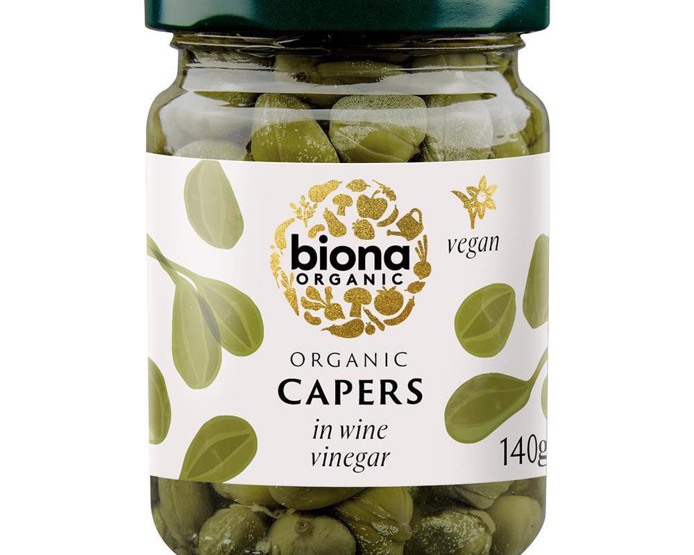 Biona Capers in Wine Vinegar Organic 140g