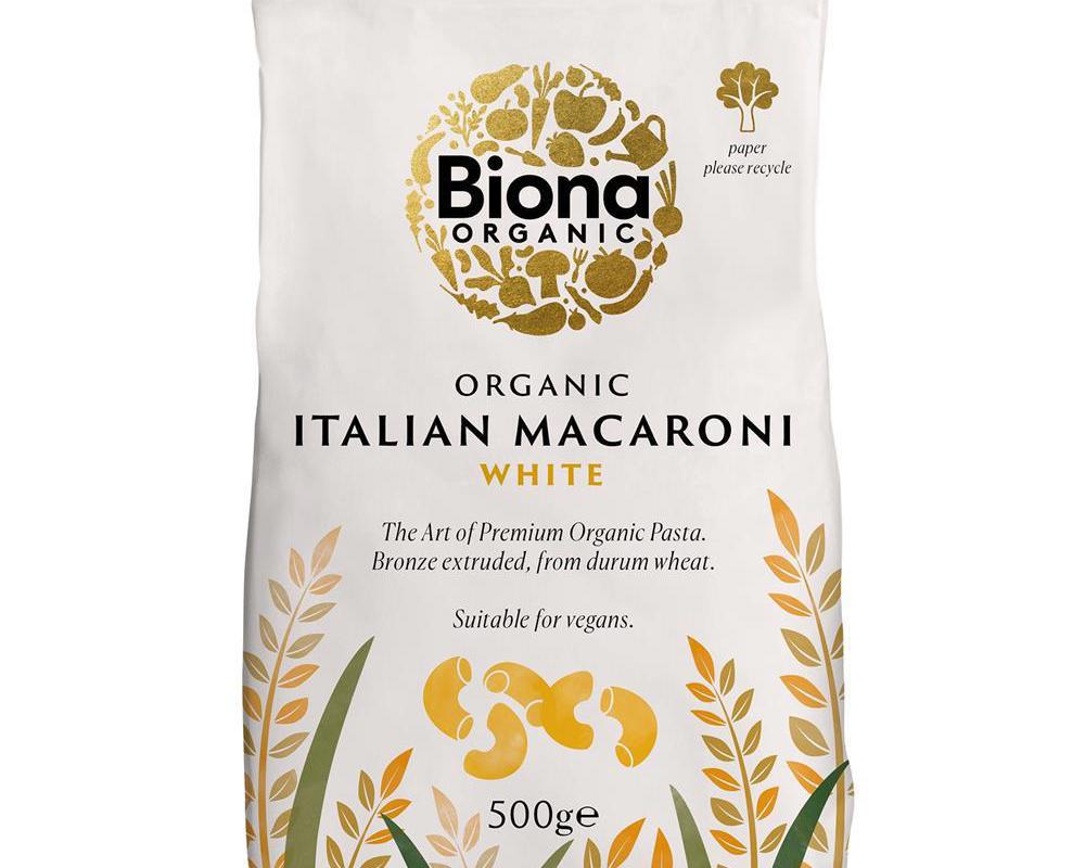 White Macaroni Pasta Organic Bronze Extruded 500g