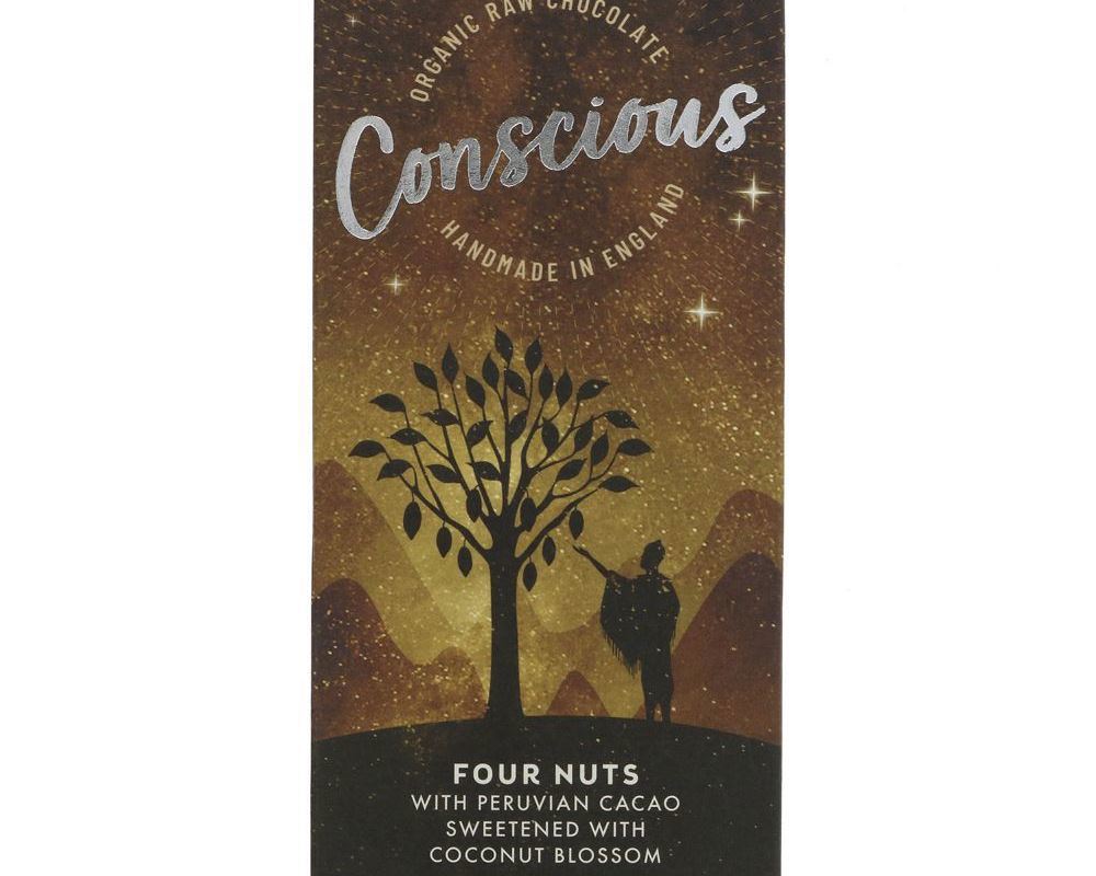 Conscious Four Nuts - 60% Raw Chocolate Bar