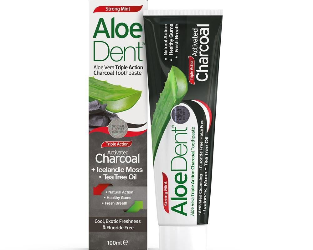 Aloe Dent Charcoal & Mint - Fluoride Free Toothpaste - 100ml