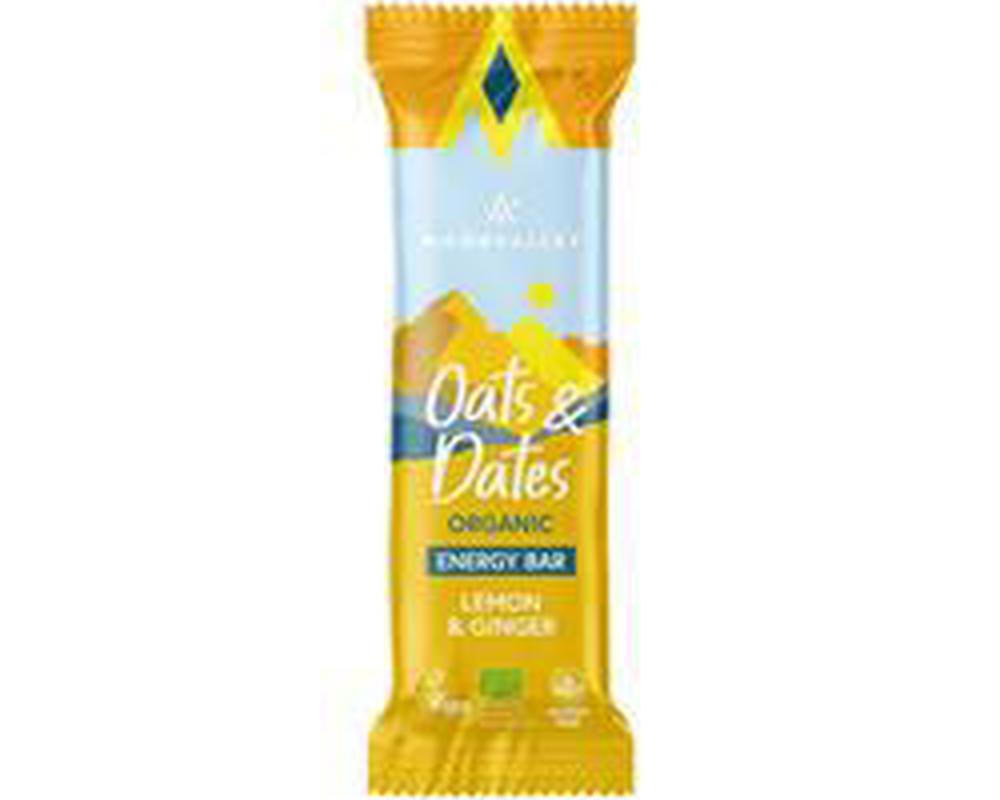 Organic Gluten-free Oats & Dates Energy Bar Lemon & Ginger 50g