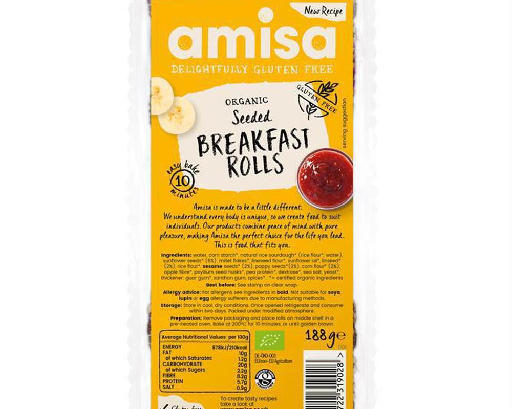 Organic Seeded Breakfast Rolls 188g