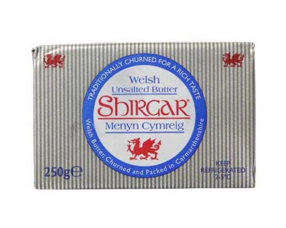 Shirgar, Unsalted Welsh Butter, 250g