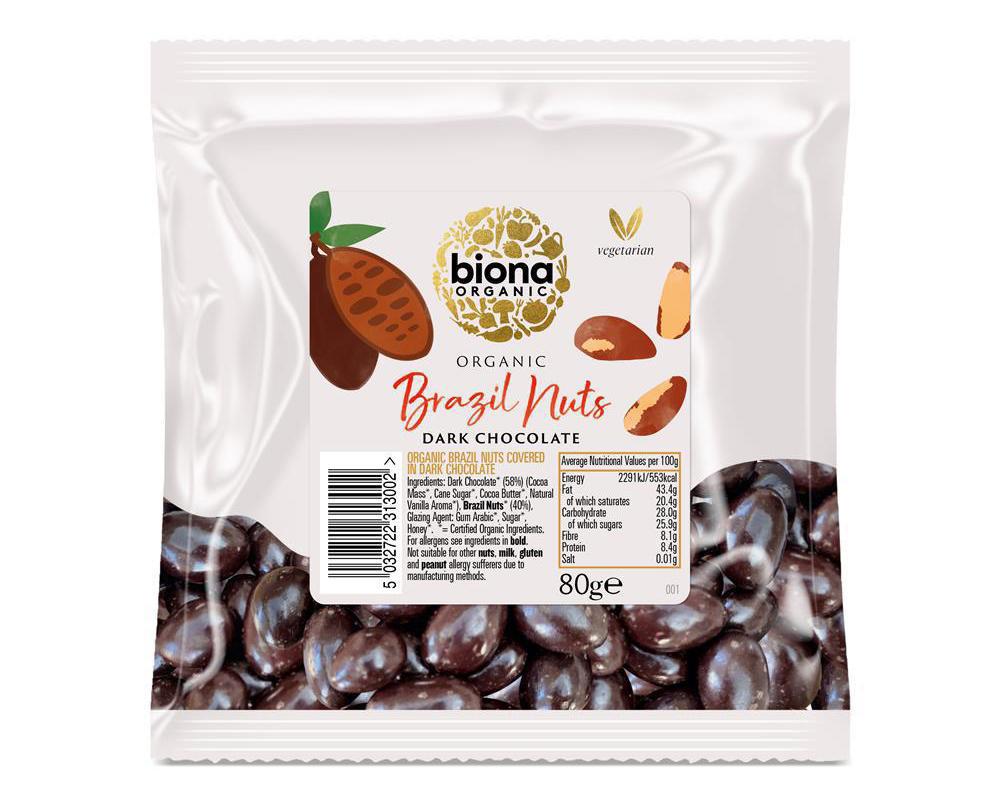 Organic Plain Chocolate covered Rainforest Brazils 80g