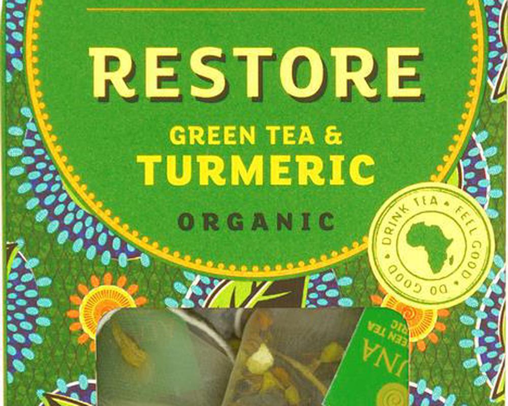 Aduna Restore Organic Super-Tea - Green Tea & Turmeric 15 Pyramids