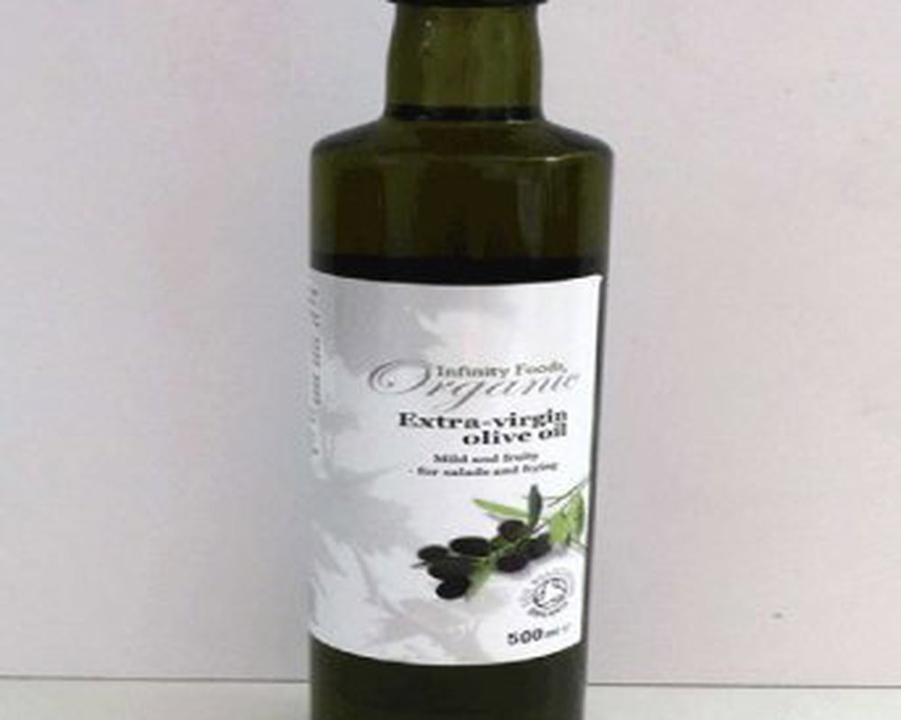 Infinity Foods Olive Oil - Extra Virgin - Greece - glass bottle