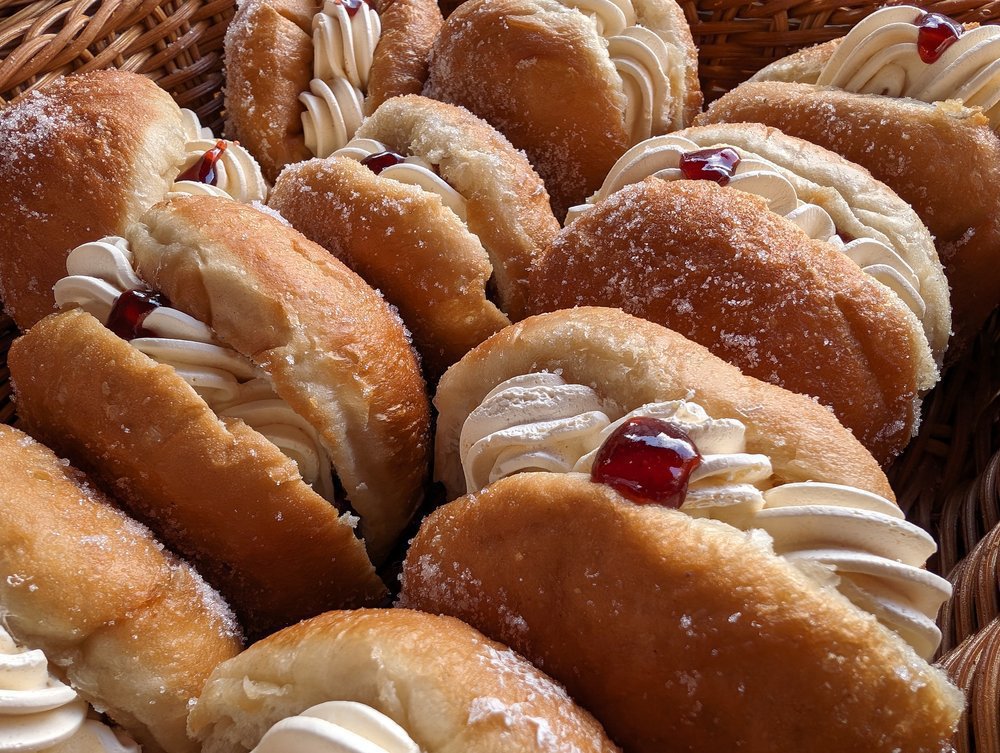 Cream & Jam Doughnuts