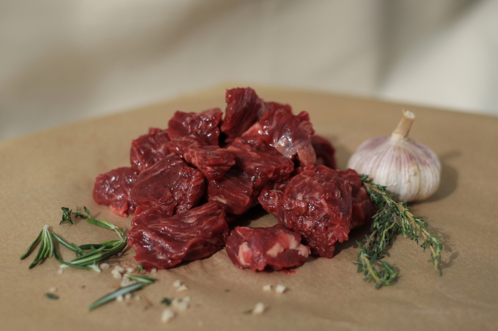 White Park Beef: Grass-fed diced beef - 1kg