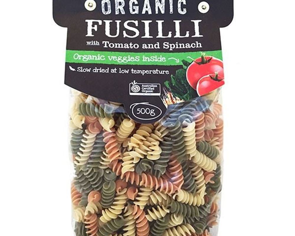 Pasta Organic: Fusilli Tomato & Spinach - HG
