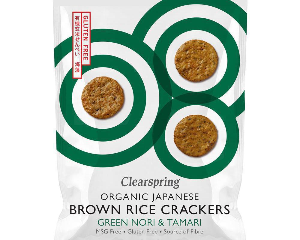 Organic Brown Rice Crackers - Green Nori & Tamari 40g