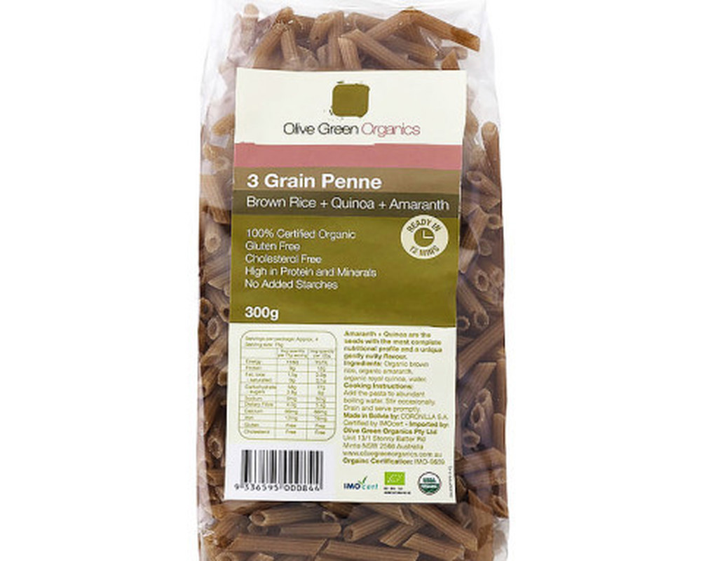 Pasta Organic (Gluten-Free): Penne : Tri Grain - Quinoa, Brown Rice & Amaranth - OG